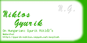 miklos gyurik business card